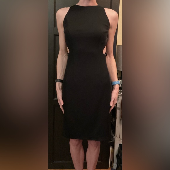 Jovani Dresses & Skirts - Jovani Black Sculpted Open Back Silver Beaded Cage Evening Dress Size 4